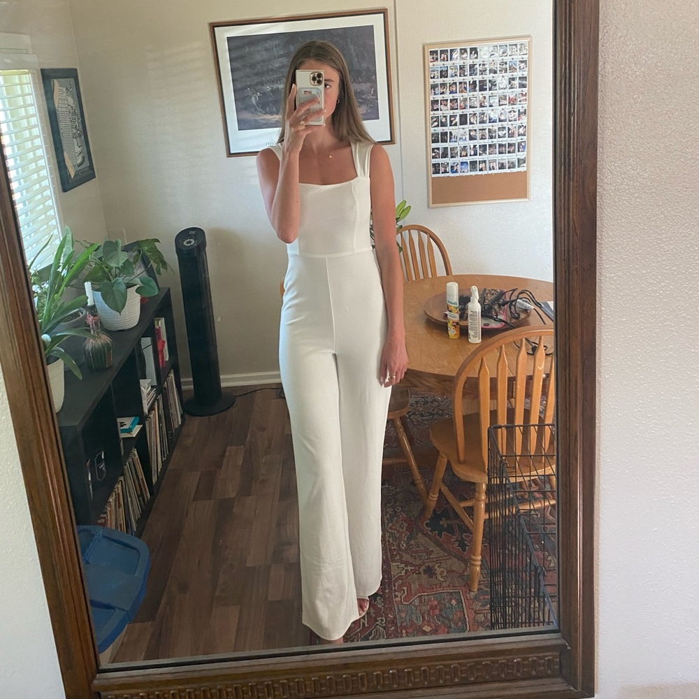 Lulu’s Enticing Endeavors White Jumpsuit